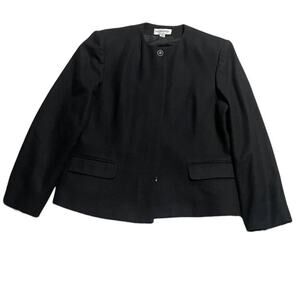 VTG Breckenridge Blazer Womens Sz 12 Wool Button Suit Jacket Black Made In USA